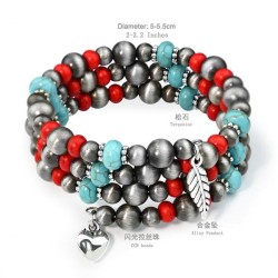 occidental style ethnic style turquoise beads bracelet man woman Beads multila..
