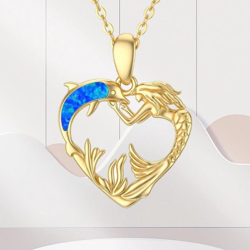   emu temperament all-Purpose fashion beauty dolphin necklace pendant sweet woman clavicle chain