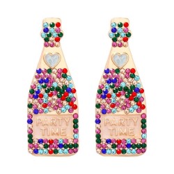 occidental style creative diamond ear stud love personality retro head fashion