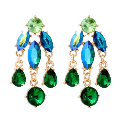 occidental style fashion geometry Alloy tassel retro flowers personality temperament exaggerating earrings wo