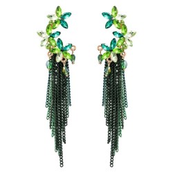 UR long style retro super flower tassel ear stud woman personality brief Bohem..