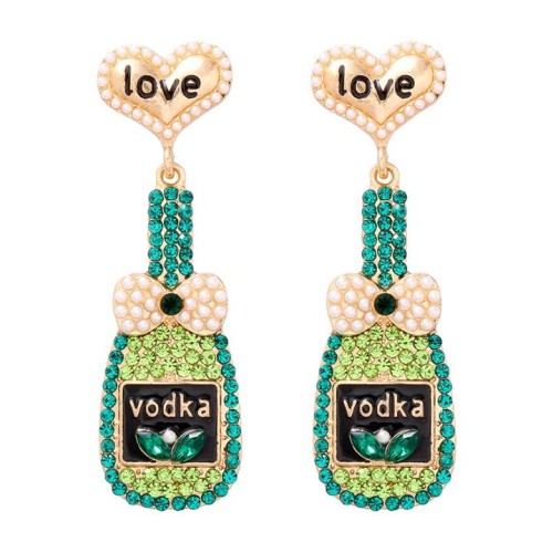 occidental style creative diamond ear studlove personality retro head fashion