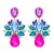 occidental style fashion geometry Alloy embed colorful diamond retro temperament exaggerating earrings woman 