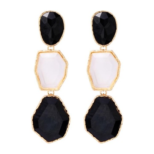 retroins wind fashion temperament earring geometry more surface transparent Irregular resin ear stud trend