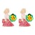 cartoon flower girl lovely woman fashion Street Snap earrings diamond ear stud Earring high