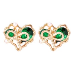 fashion personality heart-shaped Alloy diamond Pearl earring love earrings wom..