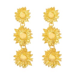 sun flower earrings occidental style ear stud personality day brief temperamen..