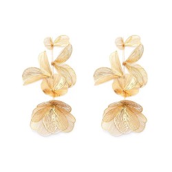 occidental style fashion retro palace wind long style hollow flowers earrings ..