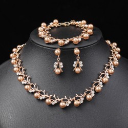 Korean style Pearl necklace earrings set bride all-Purpose fashion small fresh..