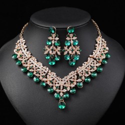  occidental style Pearl necklace earrings set Alloy exaggerating fashion