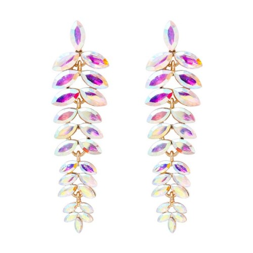 occidental style fashion geometry Alloy tassel retro Leaf personality temperament exaggerating earrings woman