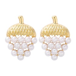 ins wind temperament elegant fashion grape earrings geometry Pearl earrings