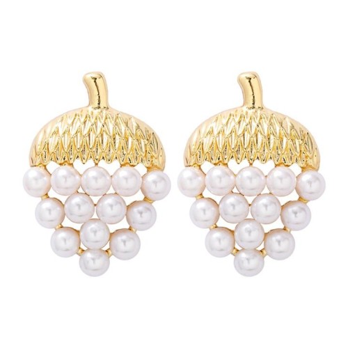 ins wind temperament elegant fashion grape earrings geometry Pearl earrings