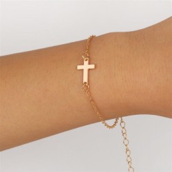  occidental style bracelet cross bracelet retro brief gold bracelet