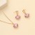  love necklace earrings set Peach heart bride necklace earrings set occidental style