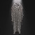 black ear stud high fully-jewelled tassel Ear clip exaggerating Earring woman Earrings