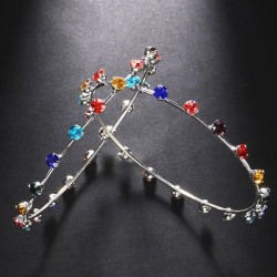  colorful diamond circle personality exaggerating Round earrings occidental st..
