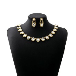 occidental style luxurious Oval square set  flowers bride necklace retro earri..