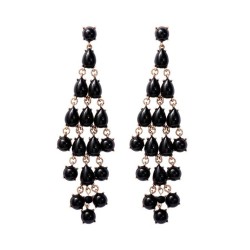 occidental style exaggerating luxurious diamond tassel ear stud palace earring..