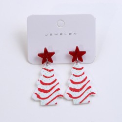 christmas earrings ear stud Five-pointed star christmas tree occidental style ..