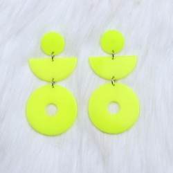 geometry more earrings ear stud half Round hollow Acrylic brief occidental sty..