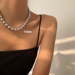 Autumn and Winter retro high Pearl necklace brief temperament wind clavicle ch..