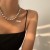 Autumn and Winter retro high Pearl necklace brief temperament wind clavicle chain woman sweater chain