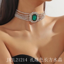  trend occidental style exaggerating multilayer diamond color geometry long cr..