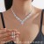   claw chain diamond Rhinestone zircon earrings necklace set  retro brief clavicle ch
