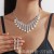   claw chain series exaggerating Pearl Rhinestone necklace earrings set  banquet necklace