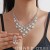   claw chain series exaggerating Pearl Rhinestone necklace earrings set  banquet necklace