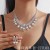  claw chain Pearl Rhinestone necklace earrings set wedding banquet necklace