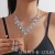  claw chain Pearl Rhinestone necklace earrings set wedding banquet necklace