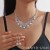  claw chain Pearl Rhinestone necklace earrings set wedding banquet necklace