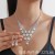  claw chain Pearl Rhinestone necklace earrings set wedding banquet necklace