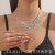  occidental style fully-jewelled Rhinestone necklace earrings clavicle chain earri