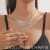  occidental style fully-jewelled Rhinestone necklace earrings clavicle chain earri