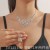  occidental style fully-jewelled Rhinestone necklace earrings clavicle chain earri