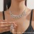  bride Rhinestone necklace earrings set brief fully-jewelled banquet necklace