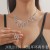  bride Rhinestone necklace earrings set brief fully-jewelled banquet necklace