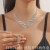  bride Rhinestone necklace earrings set brief fully-jewelled banquet necklace
