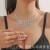  bride Rhinestone necklace earrings set brief fully-jewelled banquet necklace