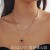   multilayer stainless steel chain necklace chain clavicle chain black Peach heart love 