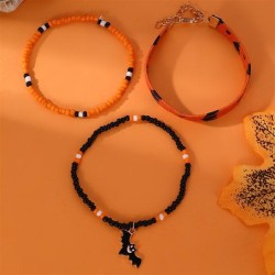  occidental style bracelet girl student beads Metal leather style bat shirt