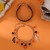  occidental style bracelet girl student beads Metal leather style bat shirt