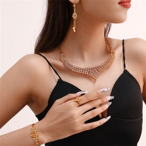  occidental style wind fashion woman necklace bracelet ring earrings set ethnic style