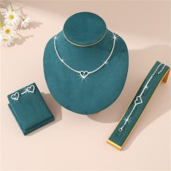 occidental style love pendant butterfly necklace bracelet ring ear stud set fa..