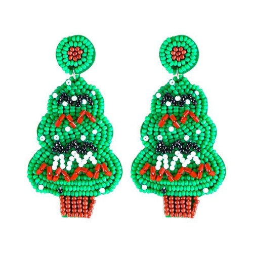 occidental style new christmas creative new christmas tree snowflake handmade beads earring day ornament
