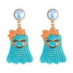  occidental style creative cartoon lovely bow beads Alloy earring woman