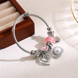 occidental style more stainless steel diamond beads bangle all-Purpose love bu..